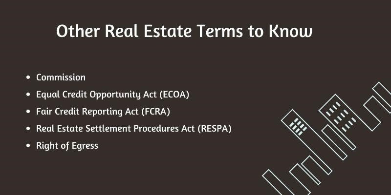 other real estate terms to know